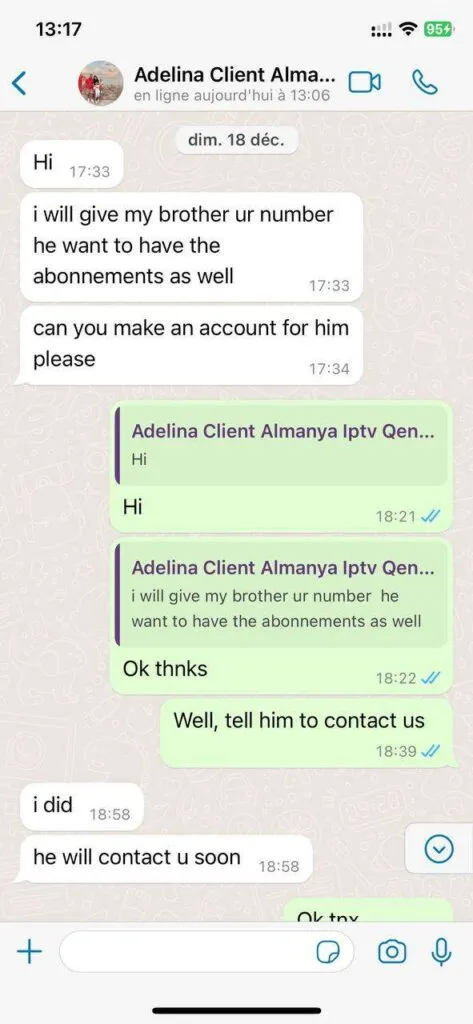 Voorbeeld van IPTV ondersteuning via WhatsApp 5